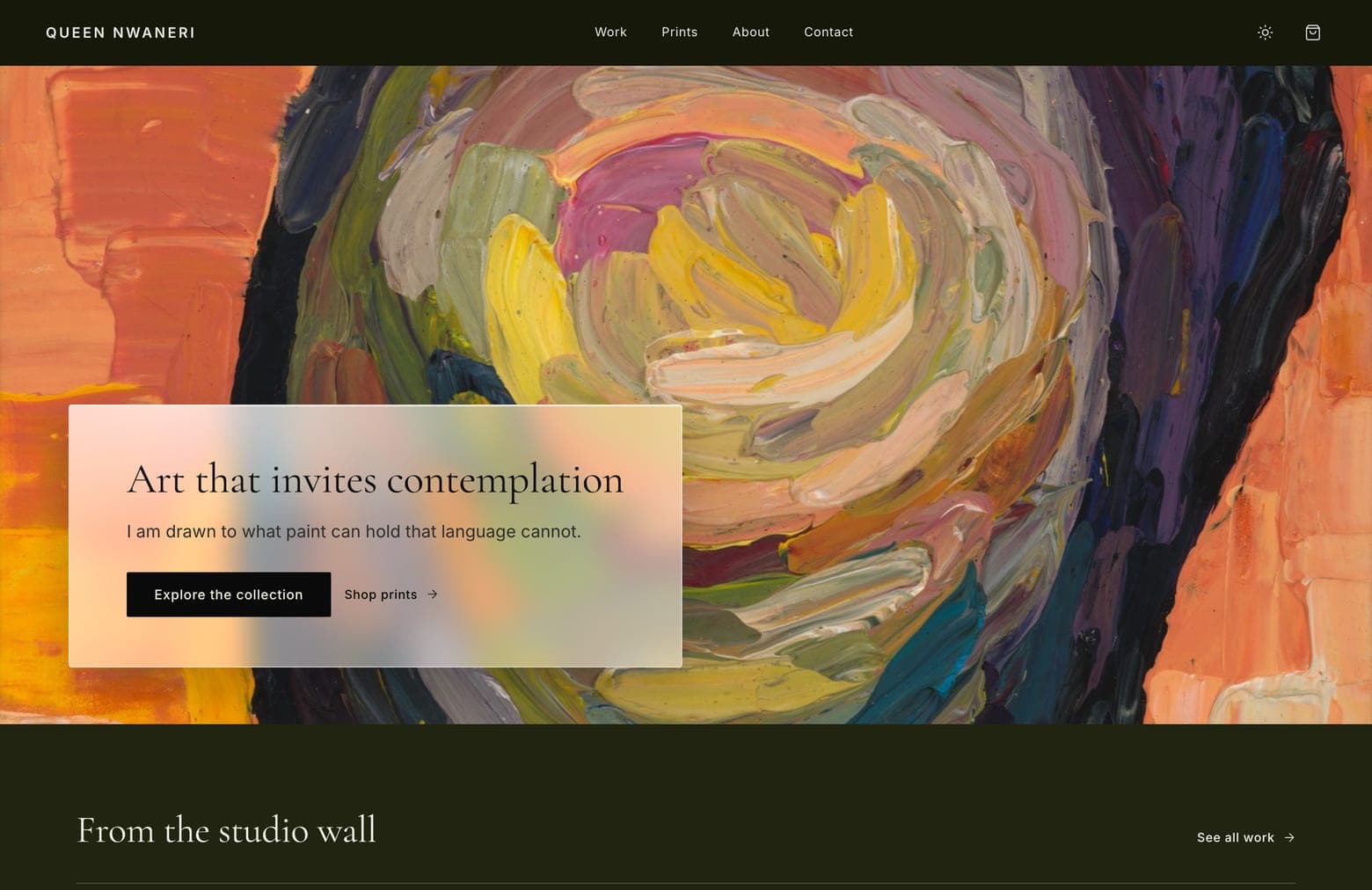 Queen Nwaneri artist site home page